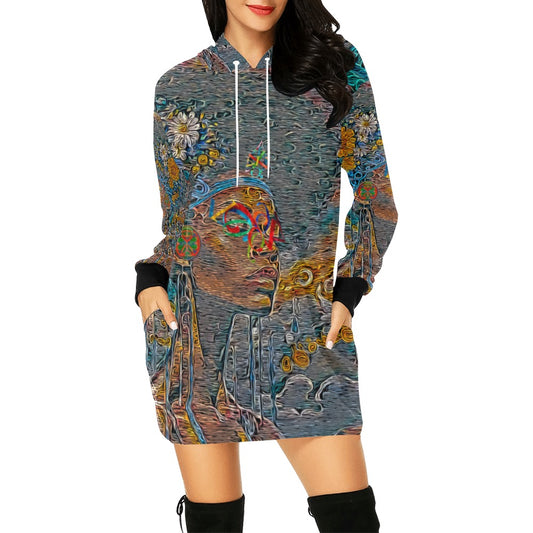 Women's All Over Print Hoodie Mini Dress (H27)