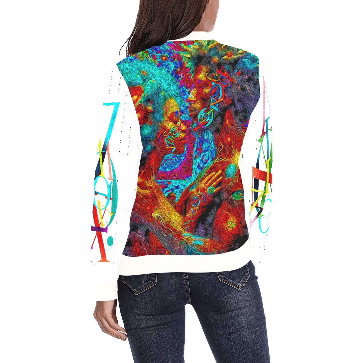 Women's All Over Print Bomber Jacket(Model H36)