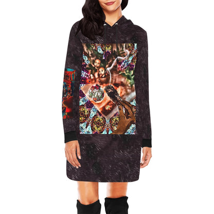 Women's All Over Print Hoodie Mini Dress (H27)