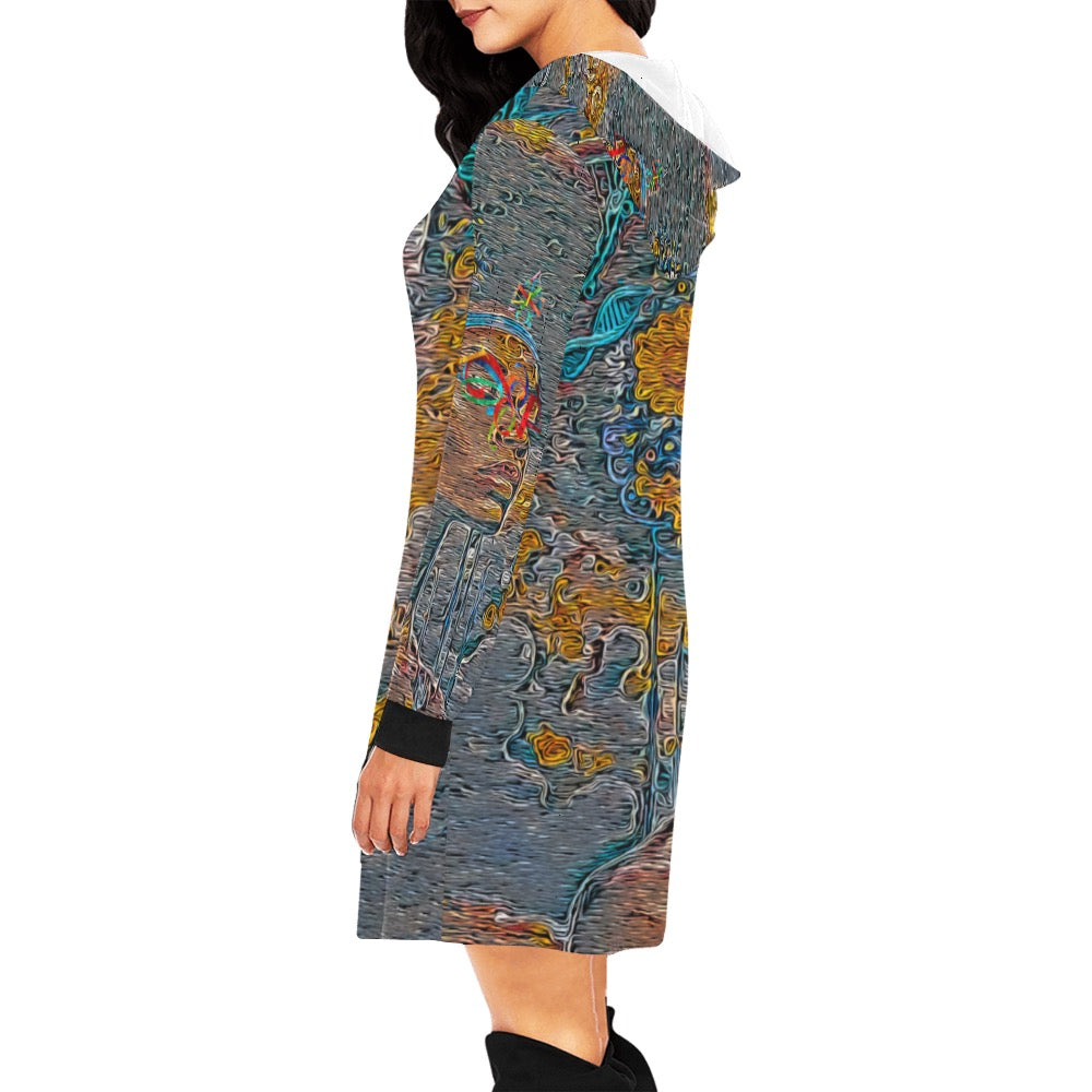 Women's All Over Print Hoodie Mini Dress (H27)