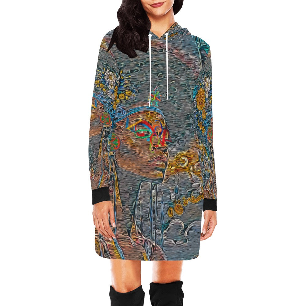 Women's All Over Print Hoodie Mini Dress (H27)