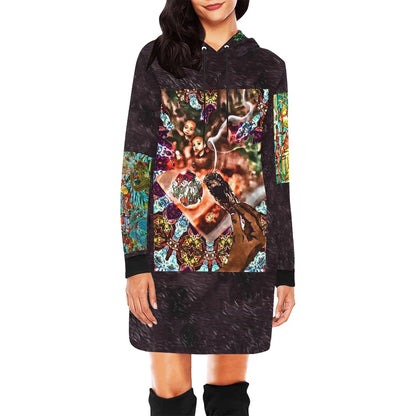 Women's All Over Print Hoodie Mini Dress (H27)