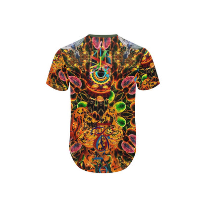 Men's All Over Print Curved Hem T-Shirt (T76)